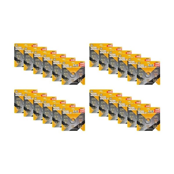 24PK Tool Masters Picture Hooks Brass Heavy Duty Small & Large Hanging Kit