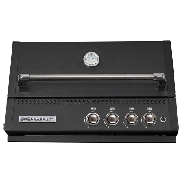 CROSSRAY XPlor 4-Burner Inbuilt Gas BBQ - Black
