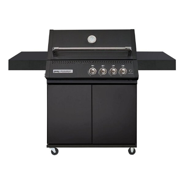 CROSSRAY XPlor 4-Burner Gas BBQ with Trolley - Black