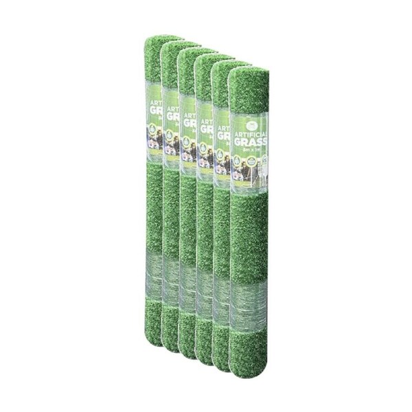 6PK Braz Artificial Grass Turf Mat Lawn 10mm Rolled 1x3m Green