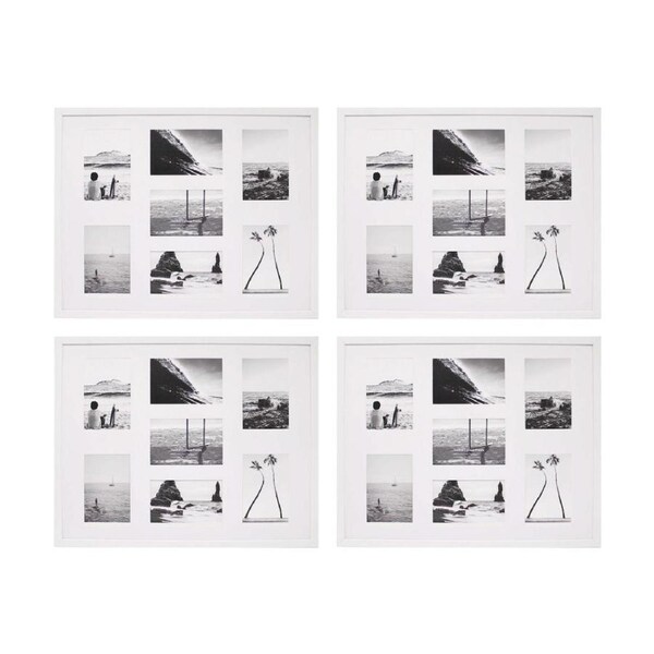 4PK Braz Venice Collage Image Photo Document Display Frame 40x50cm White