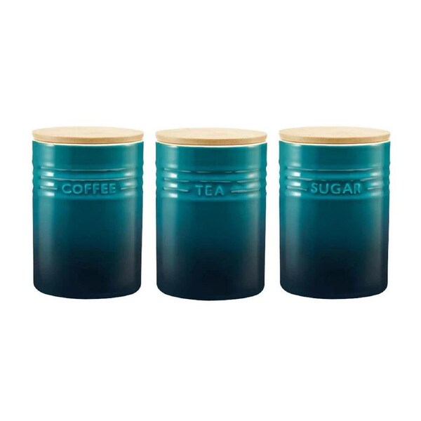 Baccarat Le Connoisseur Canister Jars - Set of 3 Jars - Cofee/Tea/Sugar Jars - Dolomite Stoneware
