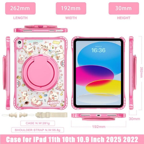 Catzon Clear Case for iPad A16 11th Gen 11 Inch 2025 10th Gen 10.9 Inch 2022-Dog