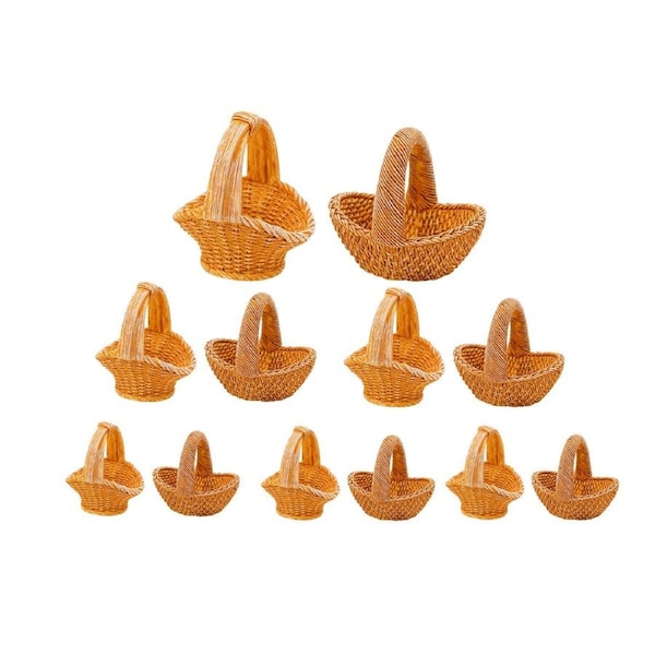 12PCS Miniature Basket Small Craft for Photography Props Home Office Desk Decor
