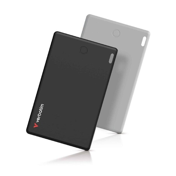 2pc VERBATIM My Finder Bluetooth Apple Compatible Card Sized Tracker Blk & Slvr