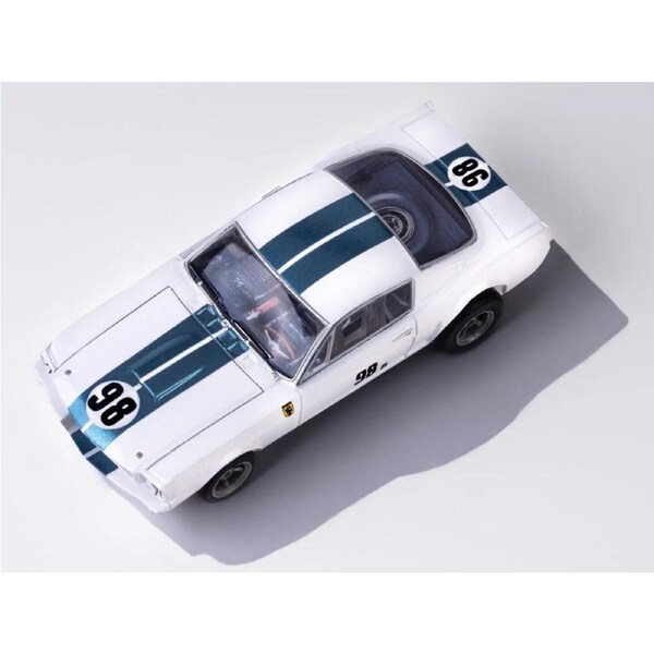 AFX 1/64 Mustang GT350R 1965 #98 White/Blue Miles Slot Car