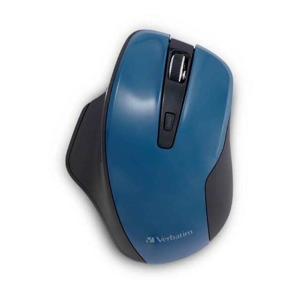 VERBATIM Silent Ergonomic Wireless Blue LED 2.4Ghz Mouse Adjustable DPI
