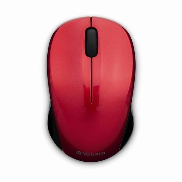 VERBATIM Wireless Silent Computer/PC Blue LED 2.4Ghz Mouse Red