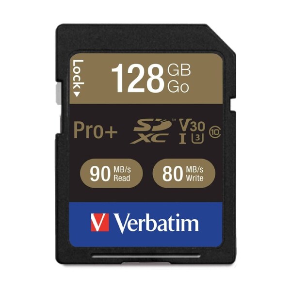 VERBATIM Pro Plus 4K SDXC eXtended Capacity Card (UHS-I U3) 128GB