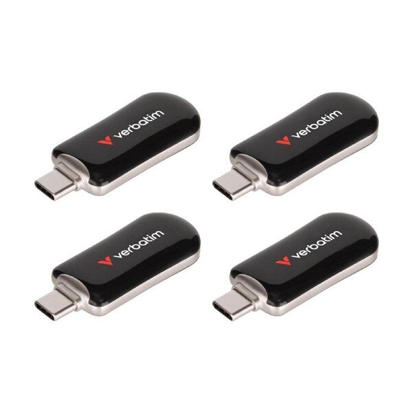 4PK VERBATIM Plectra USB-C 3.2 Gen 1 Connect Flash Drive 64GB Black