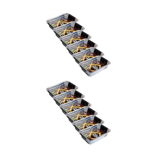 12x 4pc Braz Aluminium Foil Disposable Rectangle Trays Mini 22x16x4cm Silver