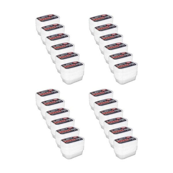 24x 10pc Braz Reusable Rectangular Food Storage Containers W/ Lids 350ml Clear