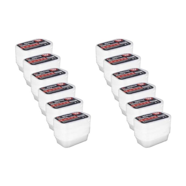 12x 10pc Braz Reusable Rectangular Food Storage Containers W/ Lids 350ml Clear