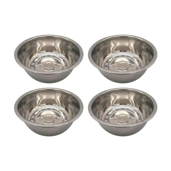 4PK Braz Stainless Steel Kitchen Prep Mixing Bowl Serving Serveware 38cm Silver