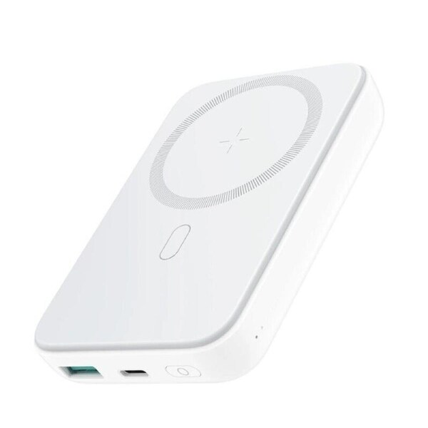 JoyRoom Compact 10000mAh Magnetic Wireless Power Bank - White