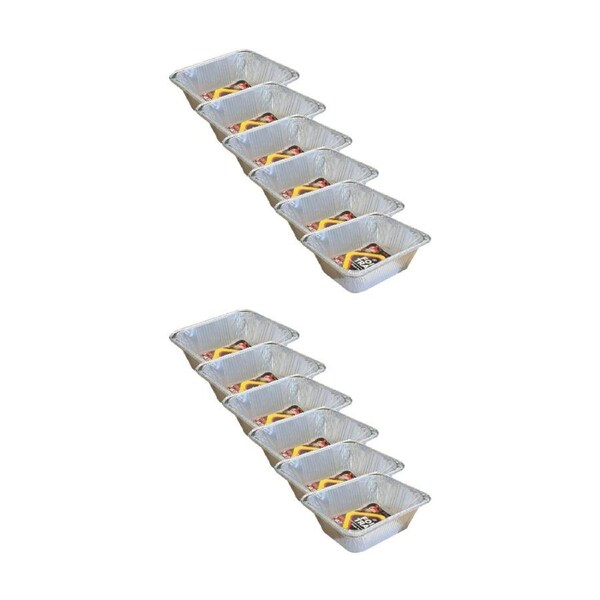 12PK Braz Aluminium Foil Disposable Roast Tray 31x25x10cm Silver