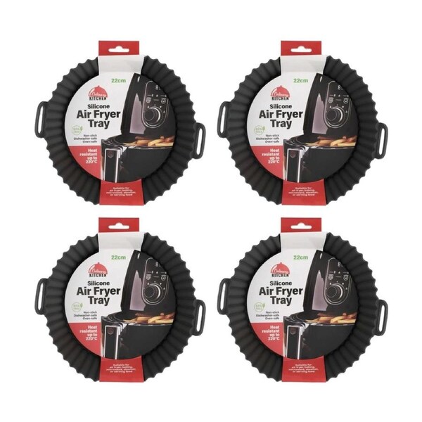 4PK Braz Round Silicone Non-Stick Heat Resistant Air Fryer Liner 22cm