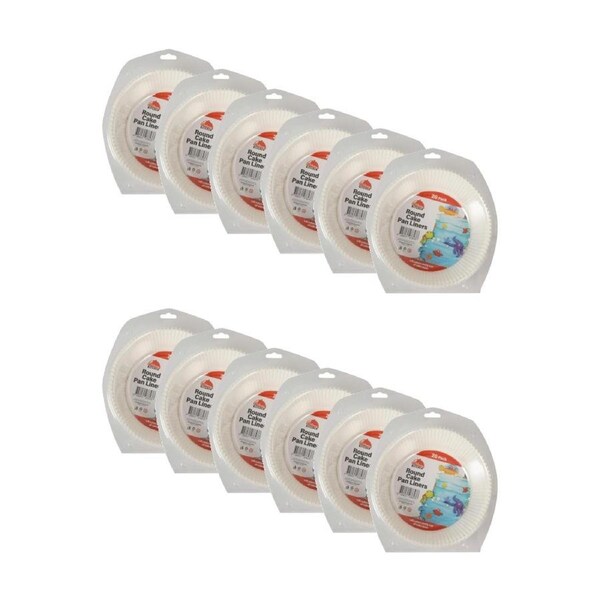 12x 20pc Braz Round Cake Pan Liners W/ Fluted Edge Baking Accessories 24cm White