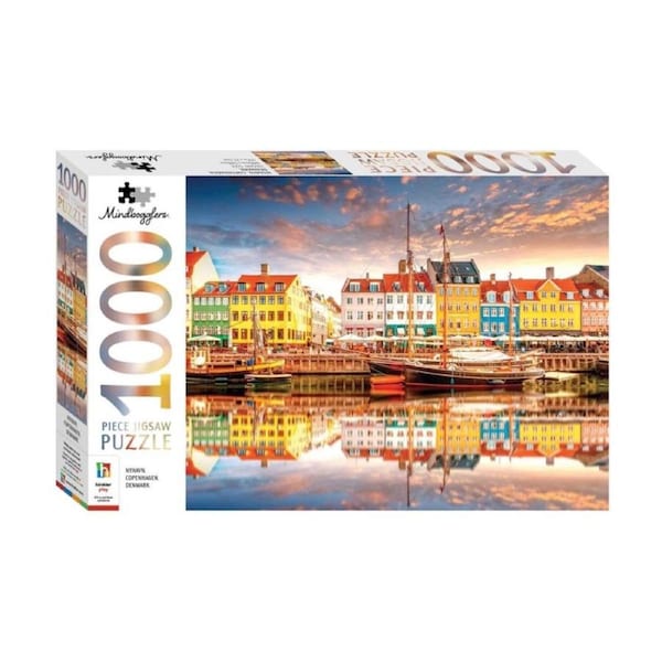 1000 pc Hinkler Mindbogglers Nyhavn Denmark Jigsaw Puzzle Enthusiasts