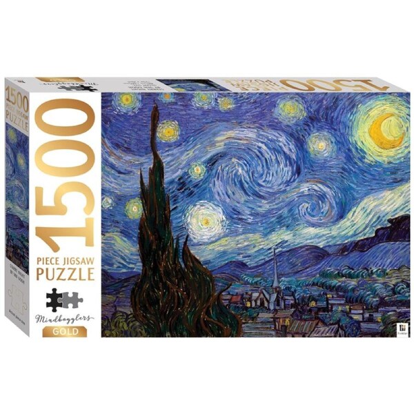 1500 pc Hinkler Mindbogglers Gold Starry Night Jigsaw Puzzle Enthusiasts