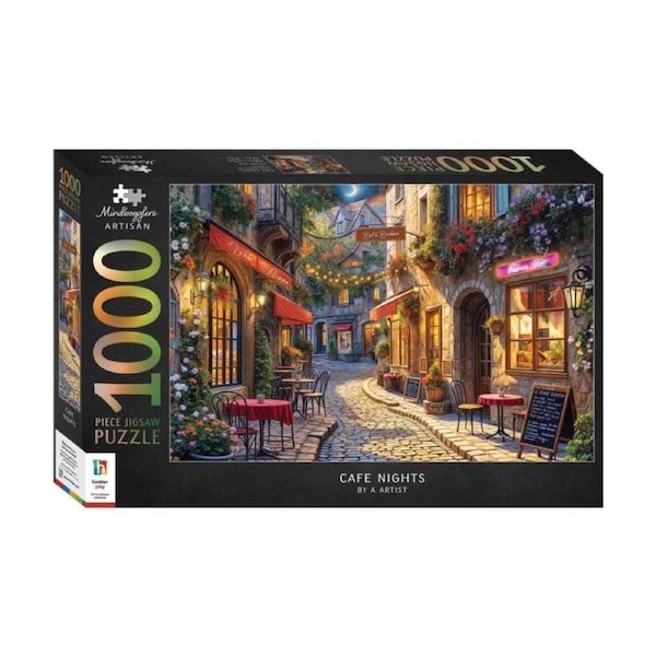 1000 pc Hinkler Mindbogglers Artisan Cafe Nights Jigsaw Puzzle Enthusiasts