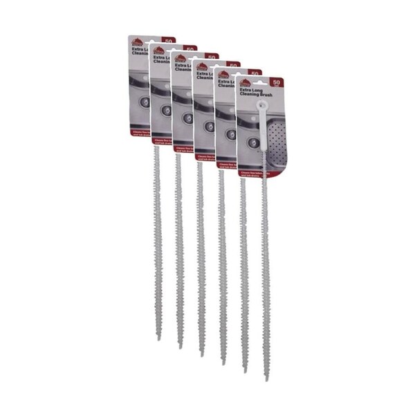 6PK Braz Flexible Extra Long Drain Pipe Cleaning Brush W/ Serrated Head 55cm