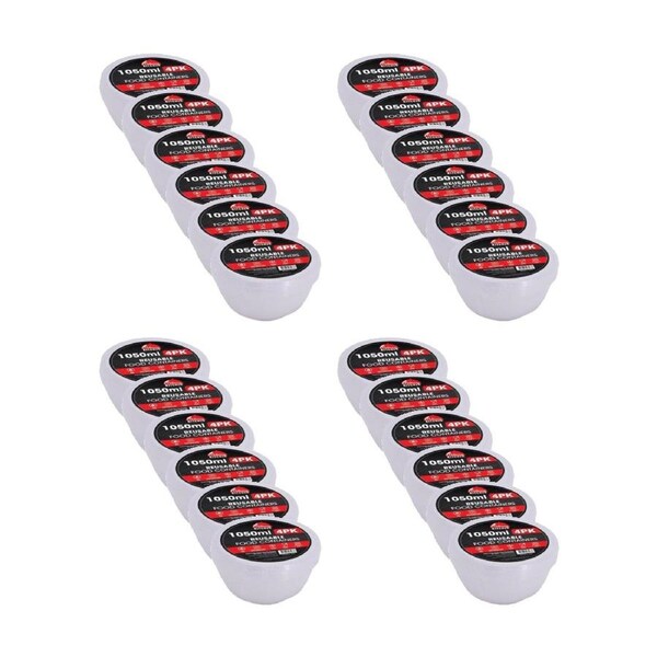 24x 4pc Braz Reusable Noodles Food Storage Containers W/ Lids 1050ml Clear