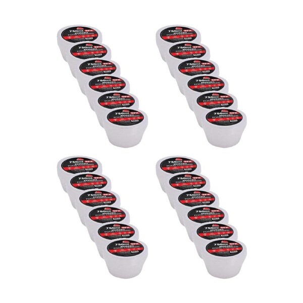 24x 5pc Braz Reusable Round Food Storage Containers W/ Lids 750ml Clear