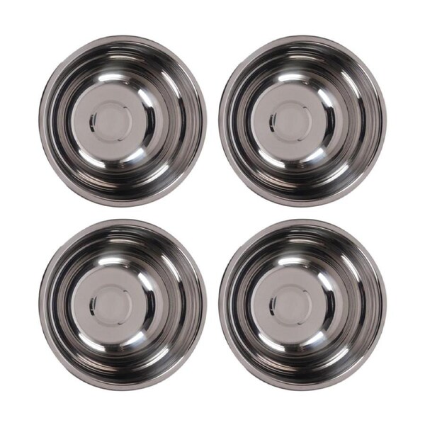4PK Braz Stainless Steel Kitchen Prep Mixing Bowl Serving Serveware 22cm Silver