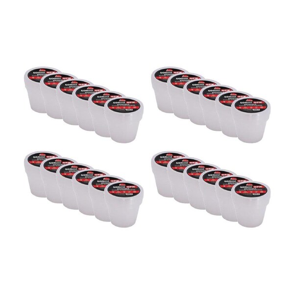 24x 6pc Braz Reusable Round Food Storage Containers W/ Lids 500ml Clear