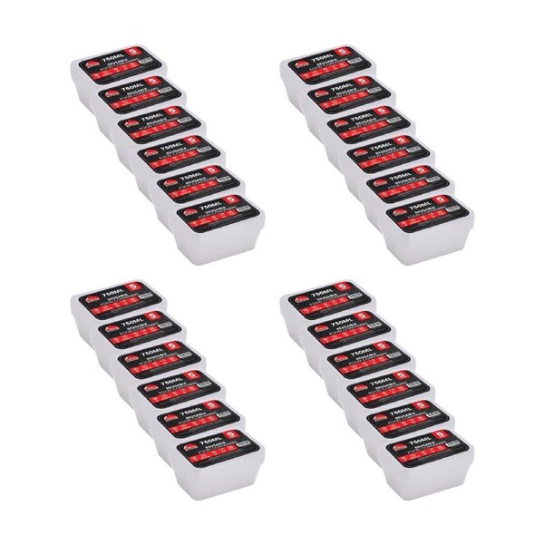 24x 5pc Braz Reusable Rectangular Food Storage Containers W/ Lids 750ml Clear