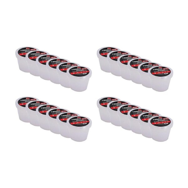 24x 4pc Braz Reusable Round Food Storage Containers W/ Lids 1000ml Clear