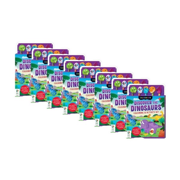 8PK Hinkler Discover the Dinosaur Colouring Kids Book Activity Set - 3y+