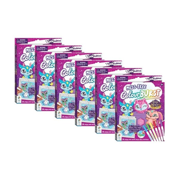 6PK Hinkler Inkredibles Colour Burst Magic Mixing Colouring Kit Kids - 3y+