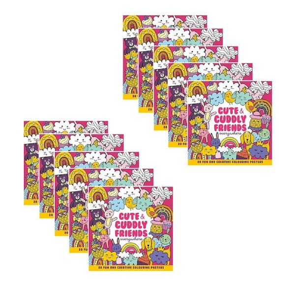 10PK Hinkler Young Mandala Cuddly Friends Everywhere Colouring Book Kids