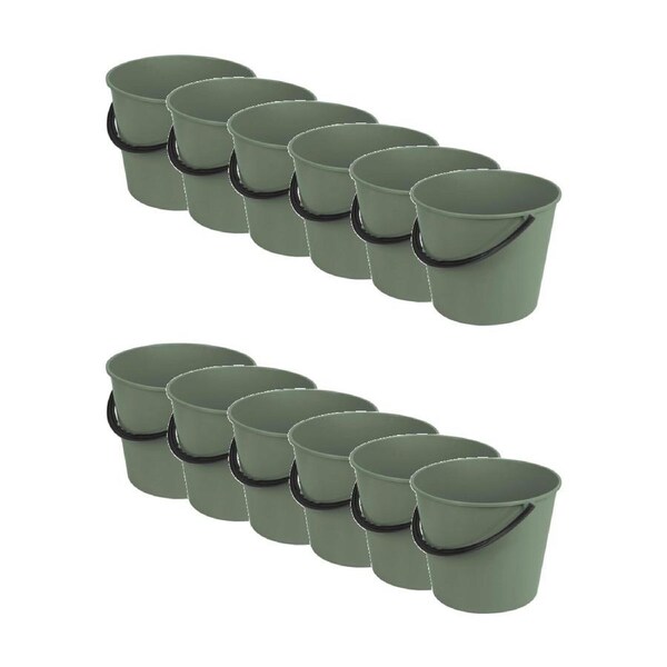 12PK Braz 9.3L Cleaninig Bucket W/ Handle 26x29x25cm Multi Colour Assorted