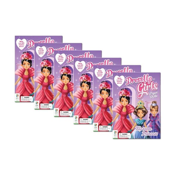 6PK Hinkler Bk Dressup Paper Dolls Book Kids Costume Fashion Doll Set - Assorted