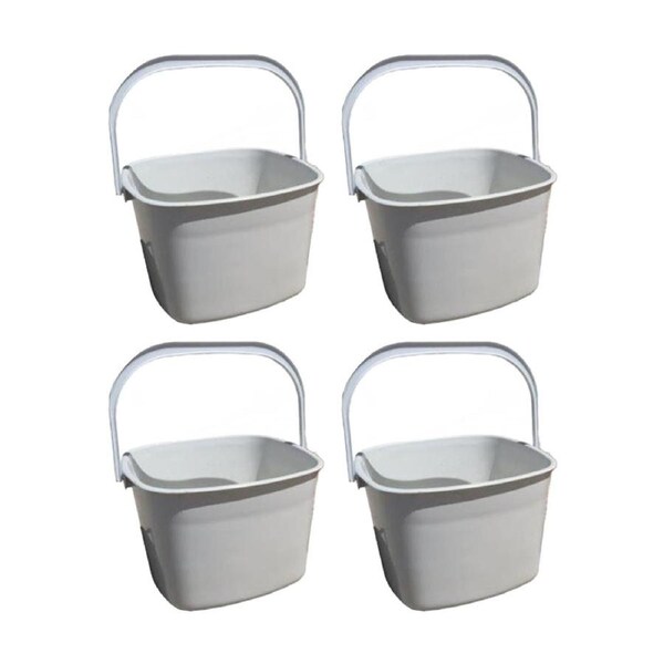 4PK Braz Square Handy Cleaning Bucket W/ Handle 24x24x16cm Multi Colour Assorted