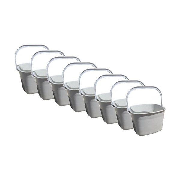 8PK Braz Square Handy Cleaning Bucket W/ Handle 24x24x16cm Multi Colour Assorted