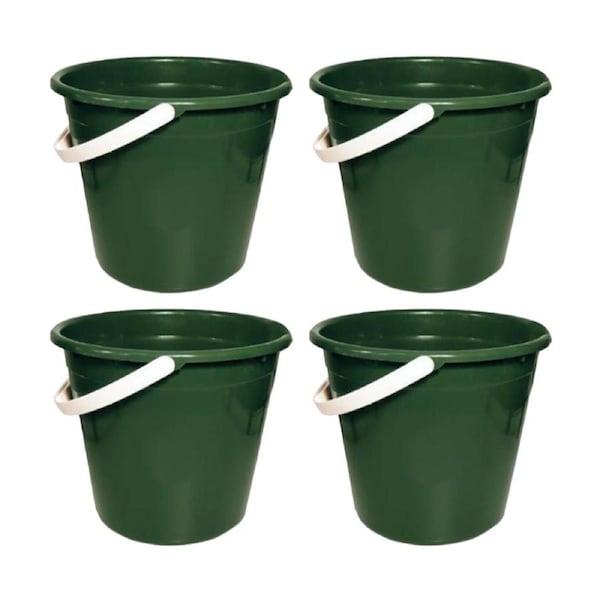 4PK Braz Cleaning Bucket W/ Handle 9.6L Multi Colour Assorted