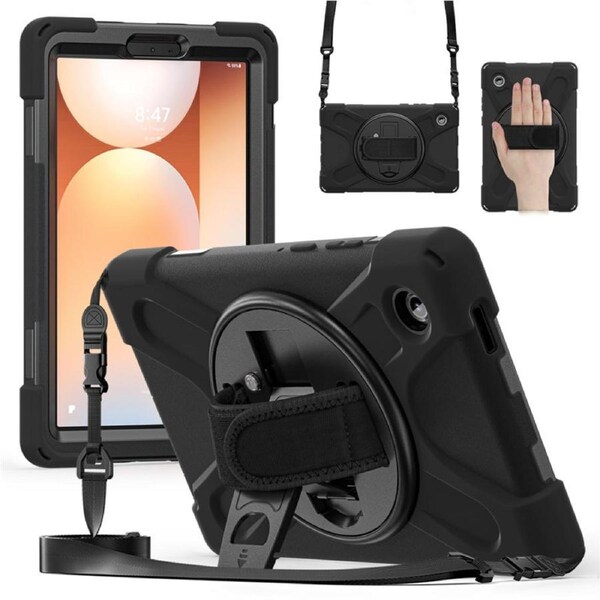 Catzon Case for Samsung Galaxy Tab A11/SM-X133/X135 with Straps-Black