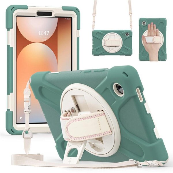 Catzon Case for Samsung Galaxy Tab A11/SM-X133/X135 with Straps-JadeGreen