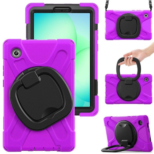 Catzon Case for Samsung Galaxy Tab A11/SM-X133/X135 with Shoulder Straps-Purple