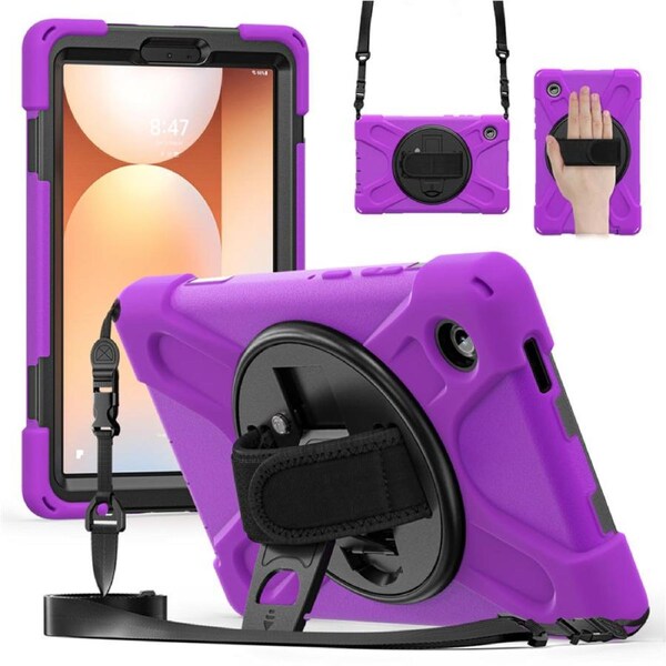 Catzon Case for Samsung Galaxy Tab A11/SM-X133/X135 with Straps-Purple