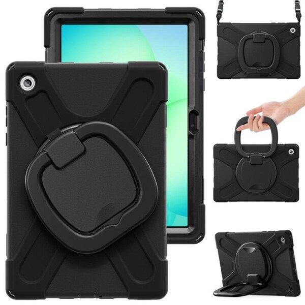 Catzon Case for Samsung Galaxy Tab A11+/SM-X230/X233/X235/X236B with Shoulder Straps-Black