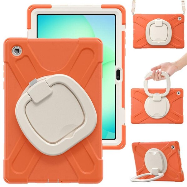 Catzon Case for Samsung Galaxy Tab A11+/SM-X230/X233/X235/X236B with Shoulder Straps-Orange