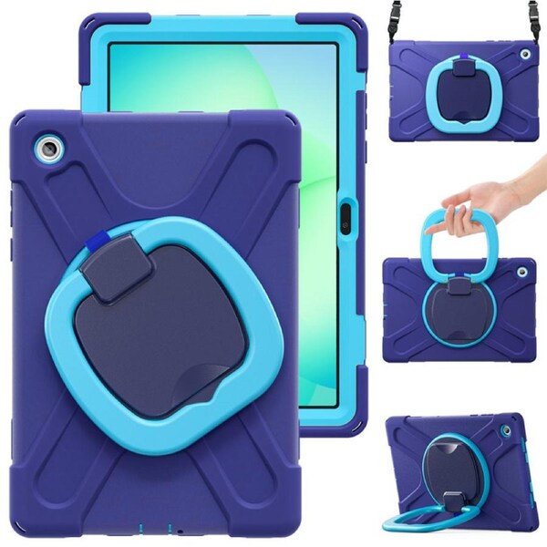 Catzon Case for Samsung Galaxy Tab A11+/SM-X230/X233/X235/X236B with Shoulder Straps-DarkBlue