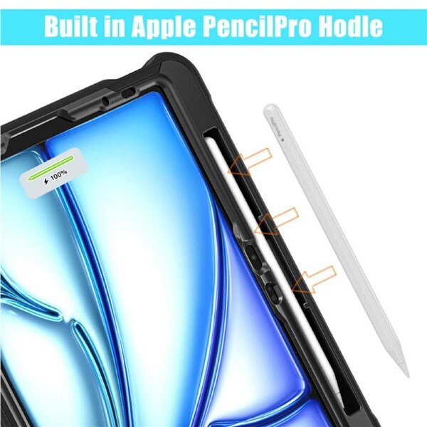 Catzon Case for iPad Air 11 Inch M2 2024 iPad Air 4/5 10.9 Inch 2020/2022 iPad Pro 11 Inch 2022/2021/2020/2018-BlackClear