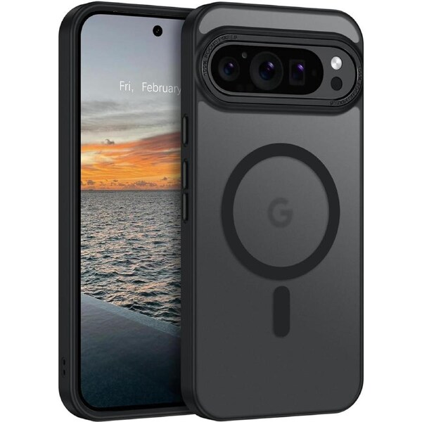 Magnetic Case for Google Pixel 9 Pro XL Case, Matte Shockproof Back Phone Cover for Google Pixel 9 Pro XL (Black)