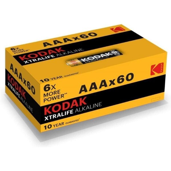 Kodak Xtralife Alkaline AAA Batteries - 60 Pack